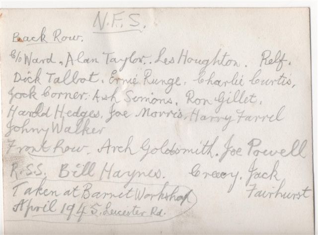 NFS taken at Barnet workshop 1945 - reverse NFS taken at Barnet workshop 1945 - reverse